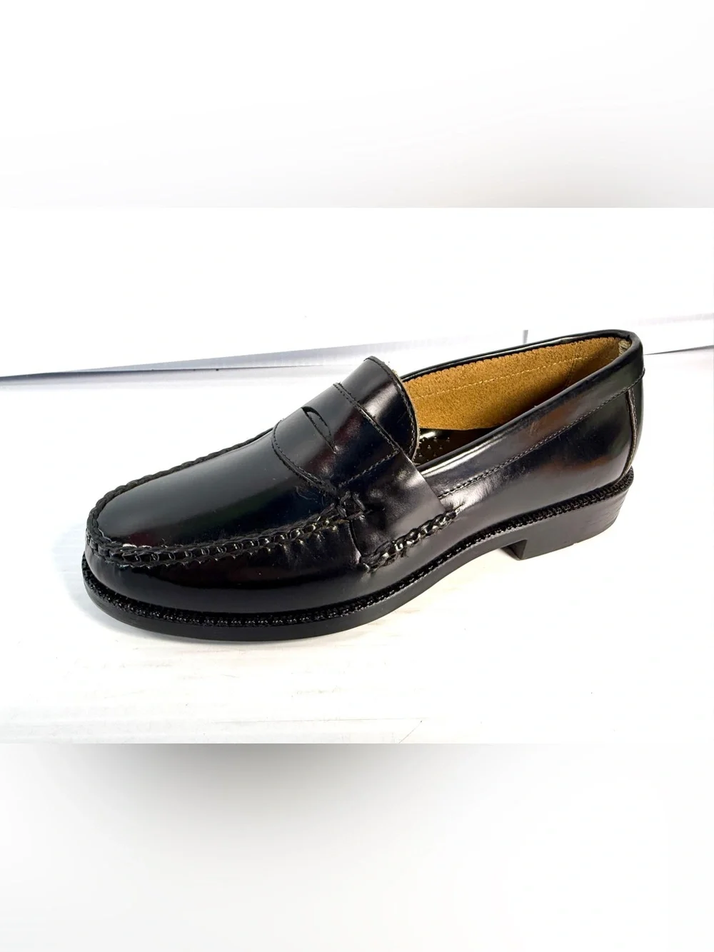 Bostonian Black Leather Penny Slip-On Loafers